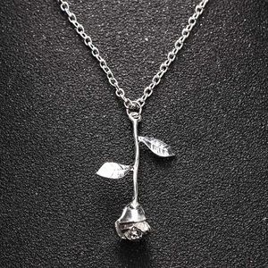 Silver Rose Necklace